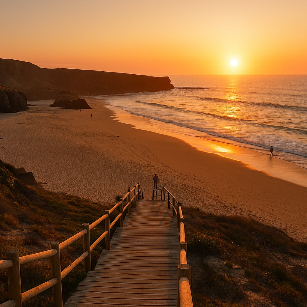 por do sol praia do malhao